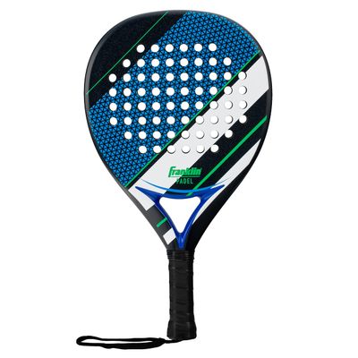 Franklin Sports Padel Racket - Aurora - Carbon Fiber Padel Paddle with Foam Core + MAX Grit Surface - Pop Tennis Racket - 365g - Premium Performance for Intermediate + Advanced Players - Blue