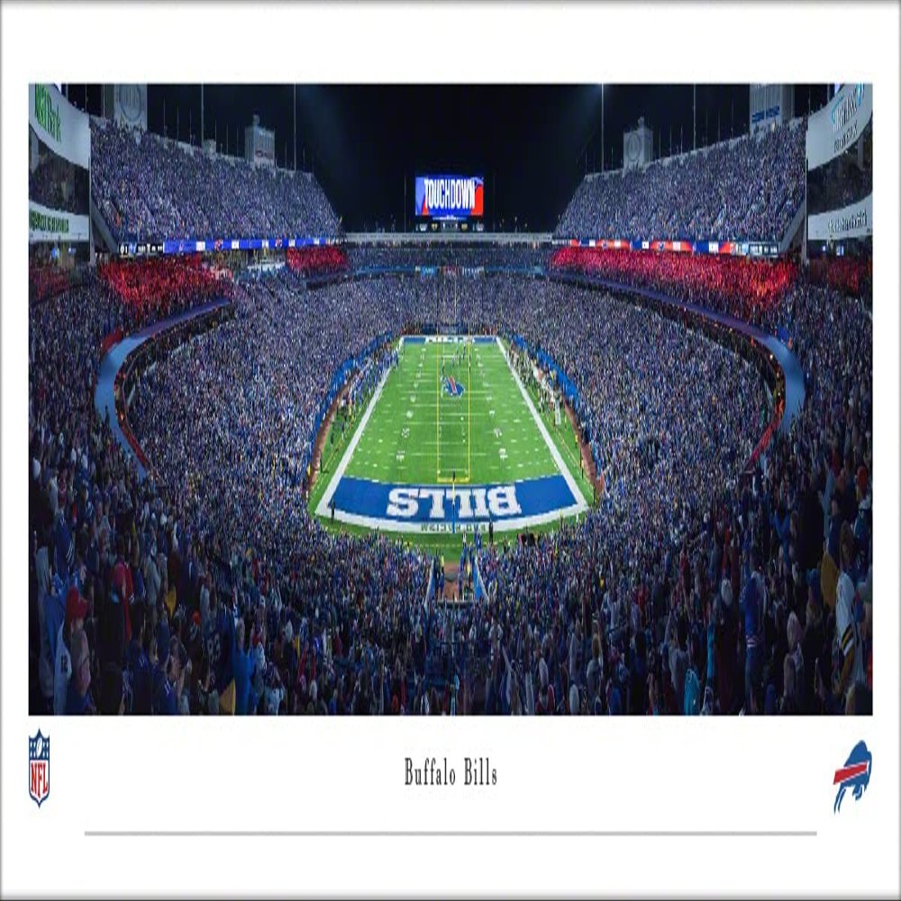 Buffalo Bills, Night Game (end zone) - Unframed 40 x 13.5 Poster by Blakeway Panoramas
