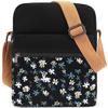 Leaper Girls Crossbody Purses 2 PCS Floral Messenger Bag Canvas Crossbody Bag and Purse Set for Women Floral Black view 1