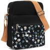 Leaper Girls Crossbody Purses 2 PCS Floral Messenger Bag Canvas Crossbody Bag and Purse Set for Women Floral Black view 3
