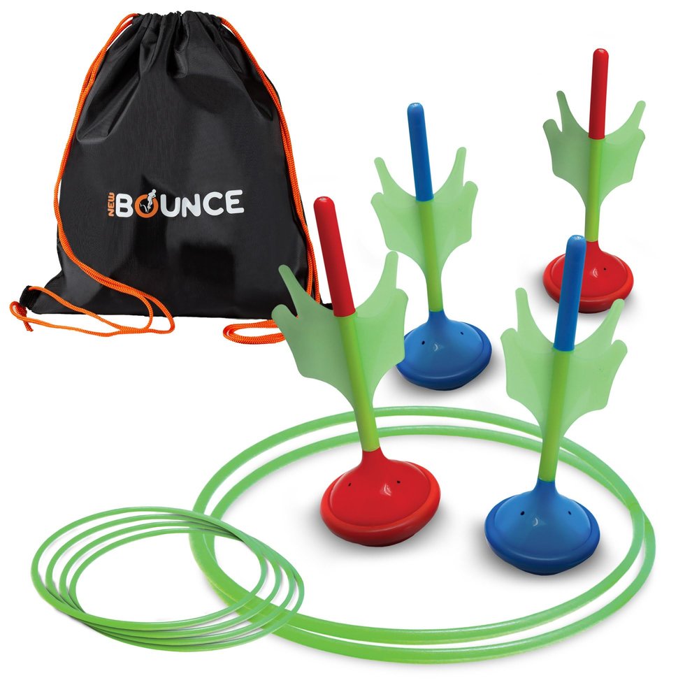 New Bounce Lawn Darts Set - Glow in The Dark Soft Tip Darts - Outdoor Games for Family