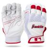 Franklin Sports MLB Baseball Batting Gloves - Shok-Sorb X Batting Gloves for Baseball + Softball - Adult + Youth Padded Non-Sting Pair - White + Red Chrome - Adult Medium view 1