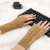 Urieo Winter Arm Warmers Knit Fingerless Gloves Knitted Mitten with Thumb Hole for WomenPack of 2 view 2