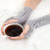 Urieo Winter Arm Warmers Knit Fingerless Gloves Knitted Mitten with Thumb Hole for WomenPack of 2 view 3