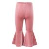 RUNQHUI Kids Girls Velvet Flared Bell-Bottom Pants Solid Color Elastic Waistband Stretchy Trousers Pink 5-6 Years view 2