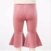 RUNQHUI Kids Girls Velvet Flared Bell-Bottom Pants Solid Color Elastic Waistband Stretchy Trousers Pink 5-6 Years view 4