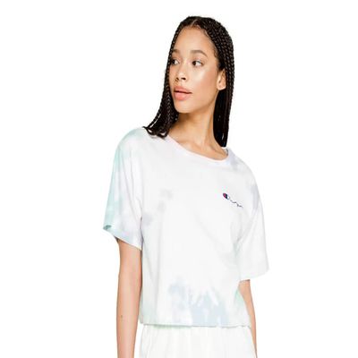 Champion Heritage Cropped Cloud Womens Active Shirts & Tees Size XL, Color: Coud Dye Ice Cake/Multi/Ghost White