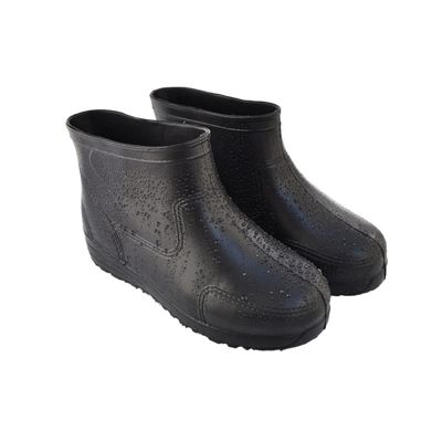 Healifty 1 Pair Antiskid Rain Boots Thick Sole Low Canister Eva Size 40 Black Comfortable Circular Toe Design