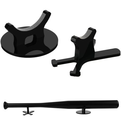 Cosmos 1 Set Desktop Baseball Bat Stand Acrylic Baseball Bat Desk Display Holder Softball Bat Storage Desk Rack for Memorabilia and Collectible, Fits Up to 2-5/8 Barrel Size (Solid Black)