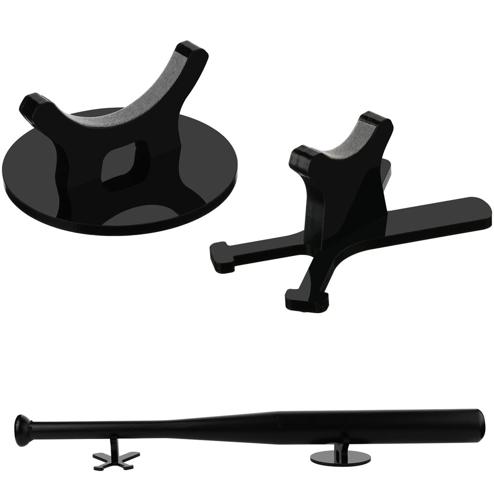 Cosmos 1 Set Desktop Baseball Bat Stand Acrylic Baseball Bat Desk Display Holder Softball Bat Storage Desk Rack for Memorabilia and Collectible, Fits Up to 2-5/8 Barrel Size (Solid Black)
