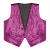 vastwit V-Neck Sequin Vest for Men Shiny Party Nightclub Top Stylish Suit Vest Tuxedo Waistcoat Hot Pink Large view 3