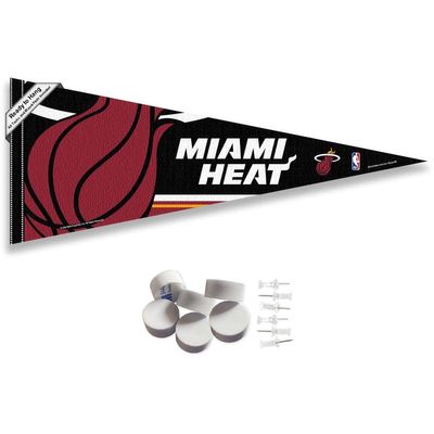 Miami Heat Pennant Flag and Wall Tack Pads Mounts