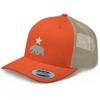 RIVEMUG California Bear and Star Rep Your State Platinum Trucker Hat Embroidered Curved Bill Snapback Baseball Cap Men Women Orange view 1