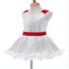 TiaoBug Kids Girls Shiny Sequins Christmas Dance Dress Santa Claus Costumes Ballet Tutu Figure Ice Skating Dress Wide Strap White E 4 Years view 3