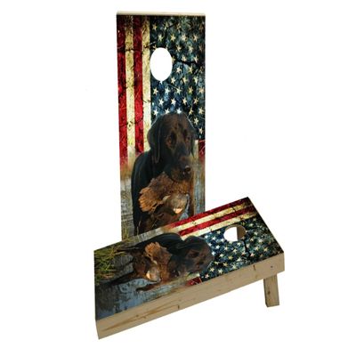 Duck Hunting Lab Custom Cornhole Board Game Set