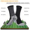POZCMJM Grip Soccer Socks Men Non Skid Athletic Thickened Hospital Socks Mens with Gripper Pads Black Crew Socks 1Pair view 2