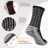 POZCMJM Grip Soccer Socks Men Non Skid Athletic Thickened Hospital Socks Mens with Gripper Pads Black Crew Socks 1Pair view 4