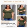 Eytino Women Plus Size Summer Tops Short Sleeve Sweetheart Neck Ruched Peplum Blouse Shirts Business Casual Outfits,1X Green view 3
