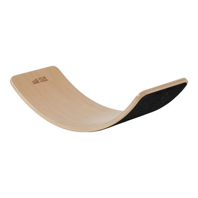 ECR4Kids Wooden Rocking Balance Board with Non-Slip Felt Base, Montessori Toy, Black