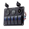 5 Gang Rocker Toggle Switch Panel Aluminum Waterproof Led Car Truck Marine Boat RV Camper Digital Voltmeter Display Dual USB Volt Socket 12V 24V view 1