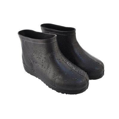 Healifty 1pair Portable Acid and Alkali Resistant Low Canister Rain Shoes Non- Boots for Rainy Days Black Comfortable Design for Stability and Safety