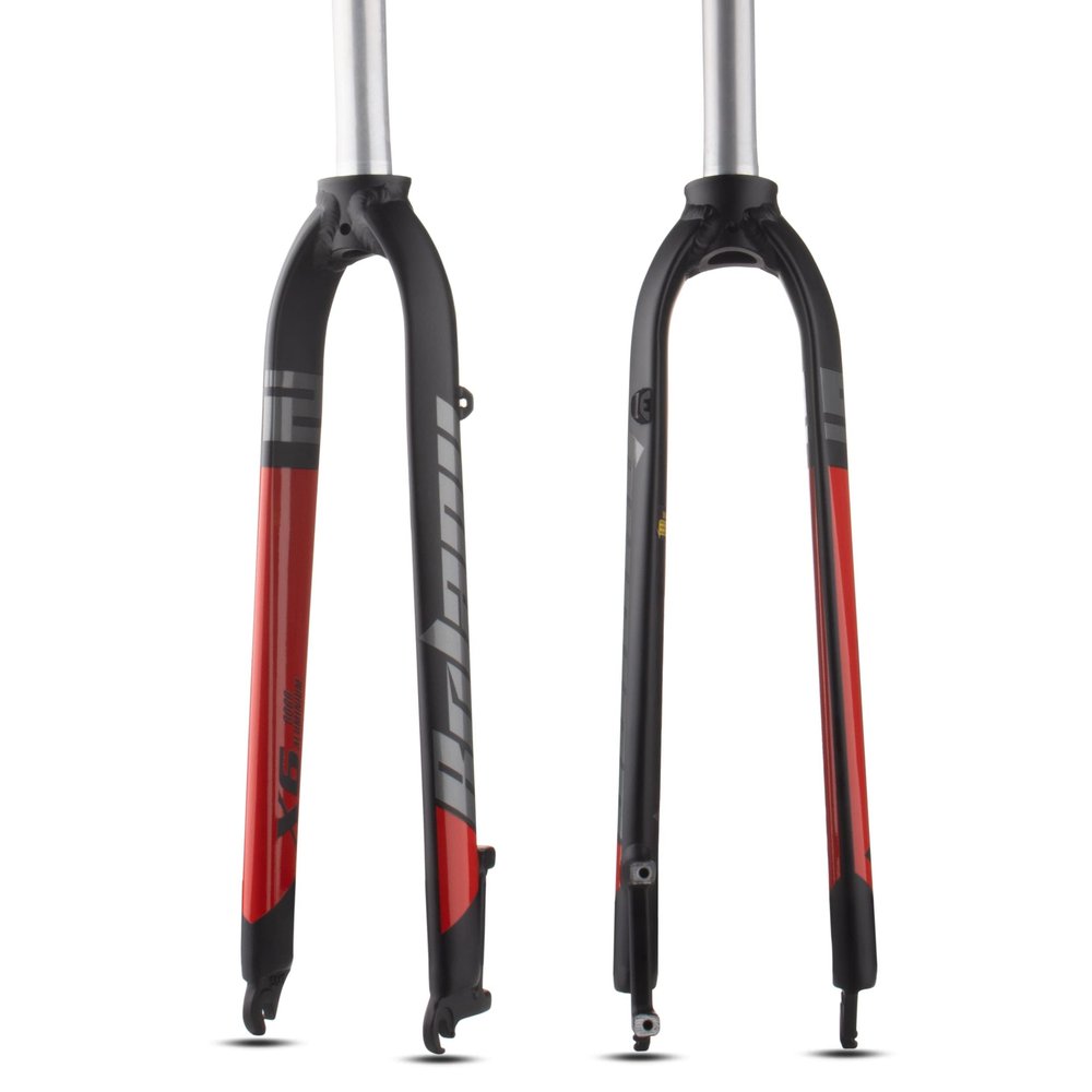 BOLANY Bike Rigid Suspension Forks 1-1/8" Threadless Straight Steerer Universal 26/27.5/29" Disc Brake 9mm QR MTB Front Forks Aluminum Alloy Super-Light Bike Forks