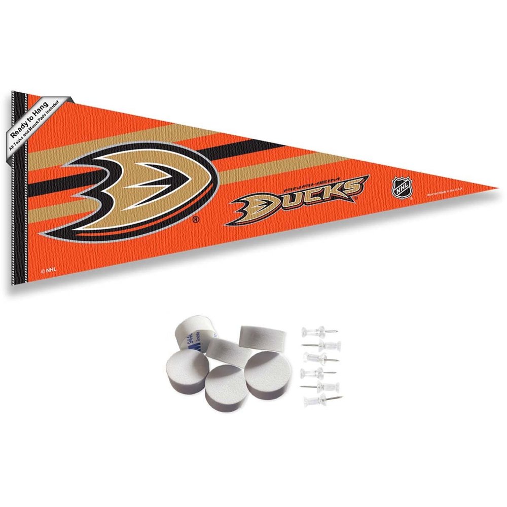 WinCraft Anaheim Ducks Pennant Flag and Wall Tack Pads Mounts