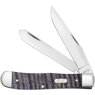 Case XX WR POCKET KNIFE TRAPPER - SMOOTH PURPLE CURLY MAPLE, ITEM 80540, LENGTH CLOSED 4 1/8 INCH (7254 SS)