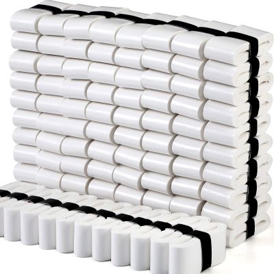 Pangda 100 Pieces Tennis Badminton Racket Overgrips Bulk Tennis Racket Grip Tape for Anti-Slip and Absorbent Grip (White)