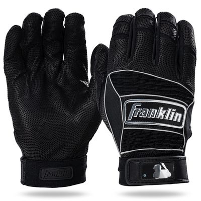 Franklin Sports MLB Batting Gloves - Neo Classic II Adult + Youth Batting Gloves Pair - Baseball + Softball Gear - Black + Silver - Adult Large