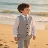 Boys Suits Slim Fit 4 Piece Formal Dresswear Suit for Kids Tuxedo Wedding Set Toddler Boy Dress with Vest Shirt Pants and Tie view 2