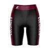 Biker Shorts for Women - 9" Inseam Black Shorts (Reg & Plus Size) 88% Polyester / 12% Spandex - Eastern Kentucky University Logo on Waistband - High Waisted Workout view 1
