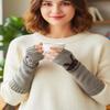 Urieo Long Arm Warmers Winter Fingerless Gloves Knit Rabbit Mitten with Thumb Hole for WomenPack of 2 view 2