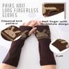 Urieo Long Arm Warmers Winter Fingerless Gloves Knit Rabbit Mitten with Thumb Hole for WomenPack of 2 view 3