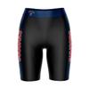 Biker Shorts for Women - 9" Inseam Black Shorts (Reg & Plus Size) 88% Polyester / 12% Spandex - Columbus State University Logo on Waistband - High Waisted Workout view 1
