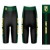 Biker Shorts for Women - 9" Inseam Black Shorts (Reg & Plus Size) 88% Polyester / 12% Spandex - University of San Francisco Logo on Waistband - High Waisted Workout view 3