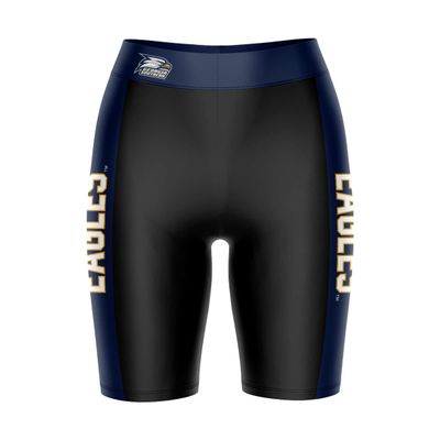 Biker Shorts for Women - 9" Inseam Black Shorts (Reg & Plus Size) 88% Polyester / 12% Spandex - Georgia Southern University Logo on Waistband - High Waisted Workout
