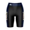 Biker Shorts for Women - 9" Inseam Black Shorts (Reg & Plus Size) 88% Polyester / 12% Spandex - Georgia Southern University Logo on Waistband - High Waisted Workout view 1