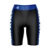 Biker Shorts for Women - 9" Inseam Black Shorts (Reg & Plus Size) 88% Polyester / 12% Spandex - Central Connecticut State University Logo on Waistband - High Waisted Workout view 1