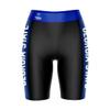 Biker Shorts for Women - 9" Inseam Black Shorts (Reg & Plus Size) 88% Polyester / 12% Spandex - Georgia State University Logo on Waistband - High Waisted Workout view 1
