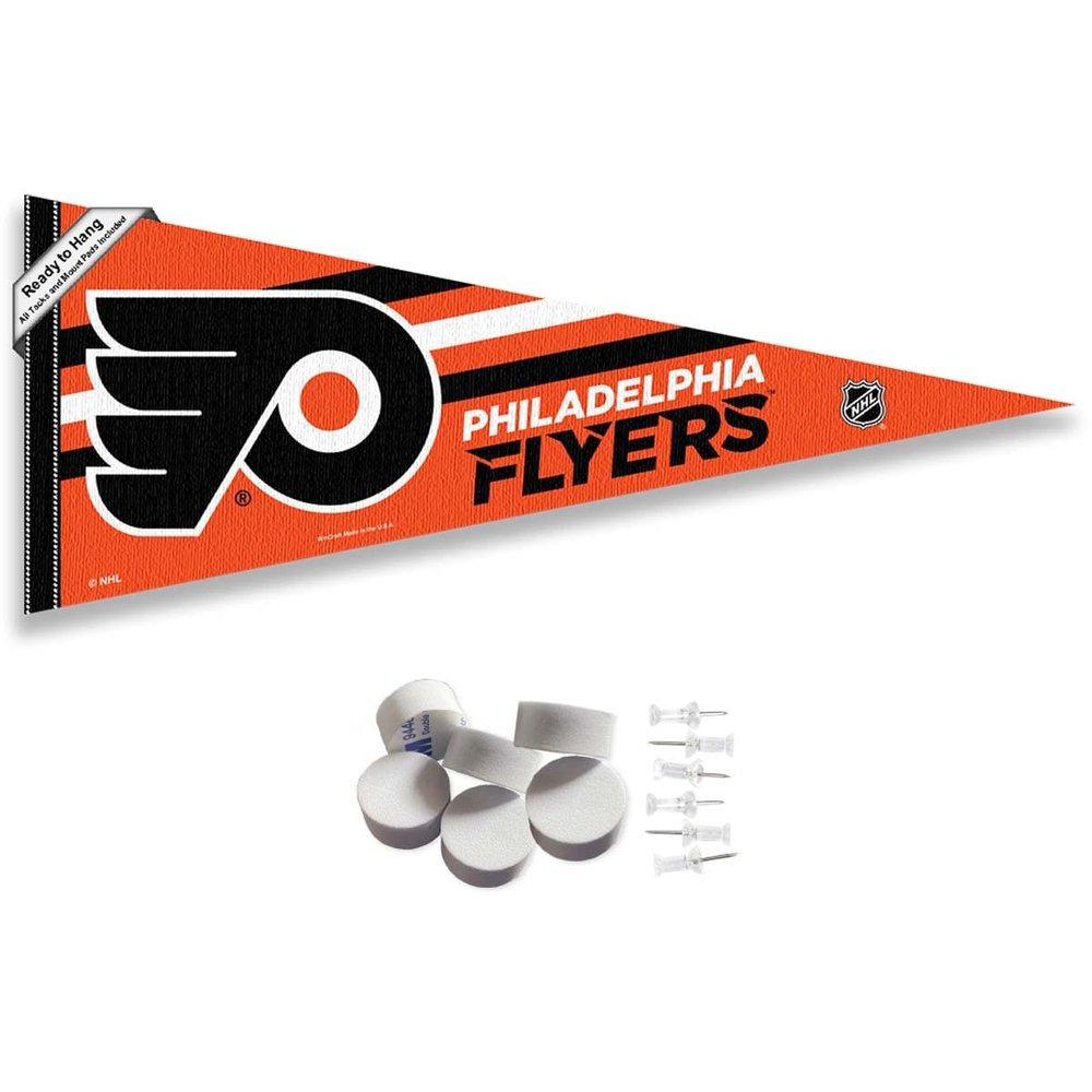 Philadelphia Flyers Pennant Flag and Wall Tack Pads Mounts