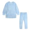 Kids Tales Little Girls Velour Sweatsuit 2Pcs Velvet Round Neck Sweatshirt + Sweatpants Fleece Pullover Jogger Outfits Set view 1