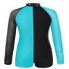 FEESHOW Leotards for Girls Gymnastics Children Long Sleeve Zipper Back Biketard Unitard Jumpsuit with Shorts Blue Green 10 Years view 2