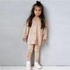 Kids Tales Little Girls Velour Sweatsuit 2Pcs Velvet Round Neck Sweatshirt + Sweatpants Fleece Pullover Jogger Outfits Set view 2