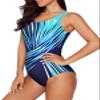Aleumdr Women's One Piece Swimsuits for Women Athletic Training Swimsuits Swimwear Racerback Bathing Suits for Women Blue 405 Medium view 3