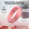 Egnaro Women's Bridal Rings Sets, 6mm Wide, 2mm Thick, Silicone Wedding Rubber Band with Half Size, Inner Arc Ergonomic Breathable Design view 2