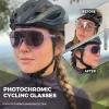 KAPVOE Photochromic Cycling Glasses for Men Women Mountain Bike Sunglasses Purple Sports Goggles UV Protection view 2