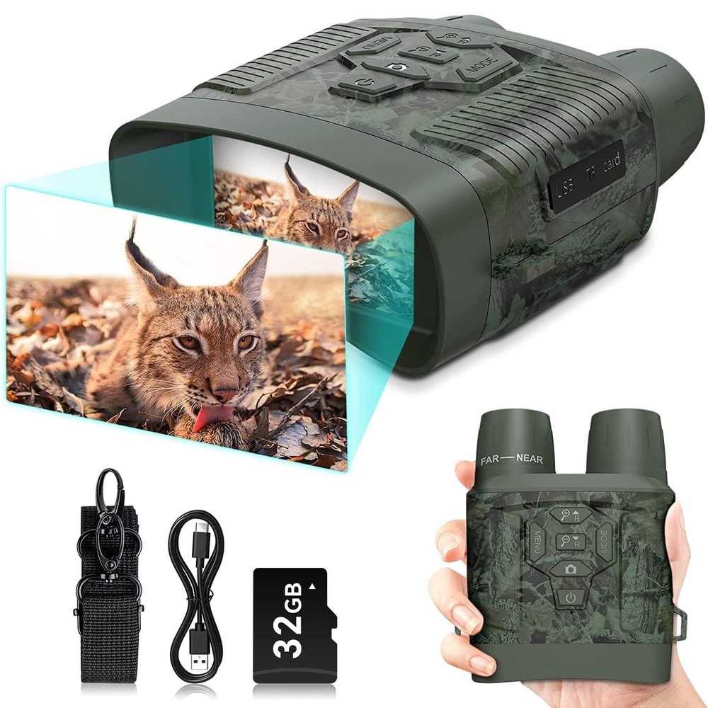 Night Vision Goggles, Profey 4K Night Vision Binoculars for Adults, Rechargeable Night Vision Goggles for Hunting & Security, 32GB TF Card to Save Photo, Video, Best for Hunters