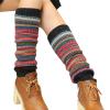 Altsuceser Women Boho Knitted Boot Gaiters Crochet Leg Warmer, Winter Bohemian Boot Cuffs Black One Size view 1