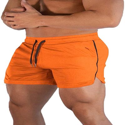 EVERWORTH Men's Athletic Shorts Gym Workout Short Shorts Casual Shorts Running Bodybuilding 5 Inch Inseam Shorts Orange US S
